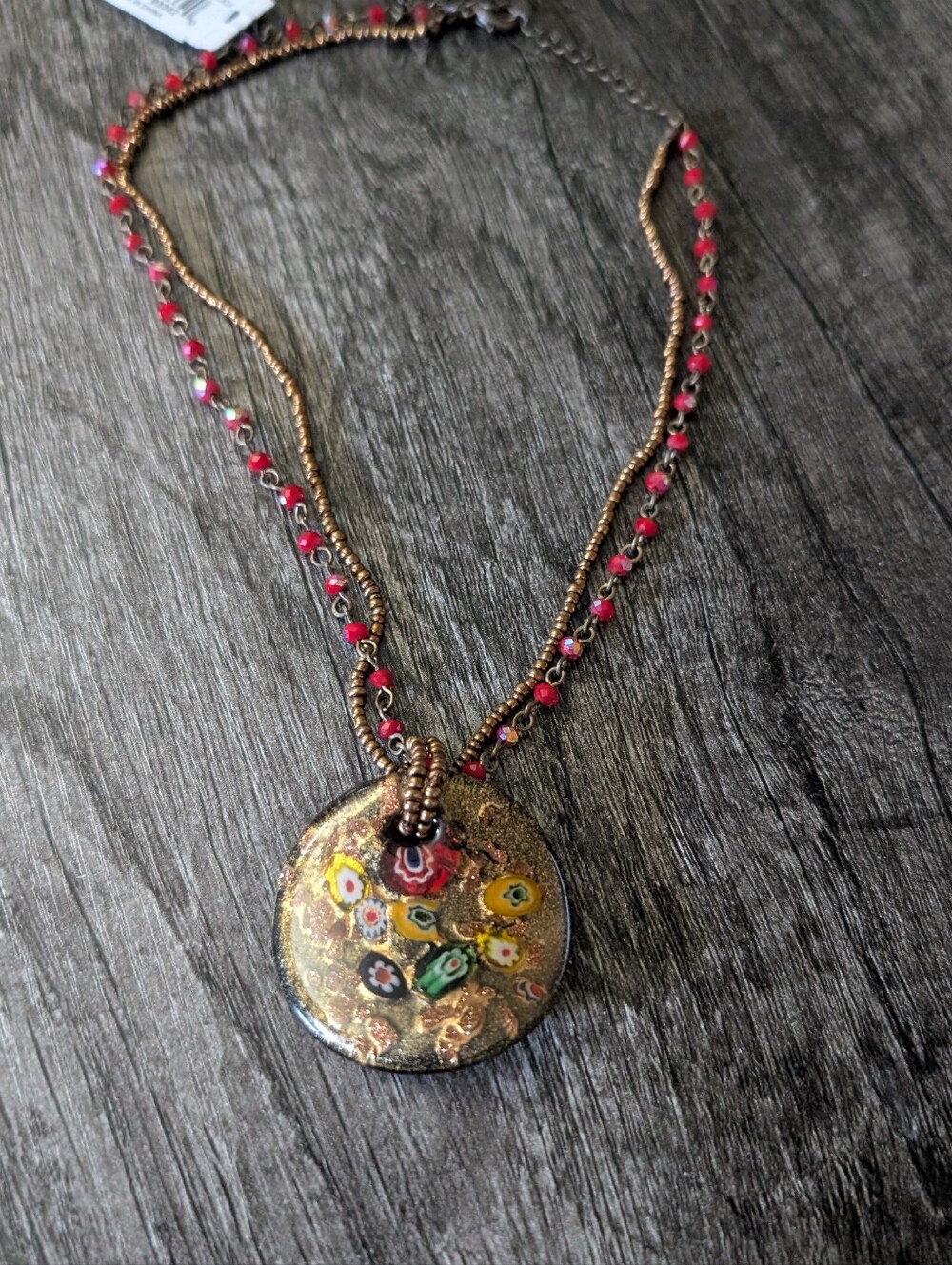 Cookie Lee colorful glass necklace